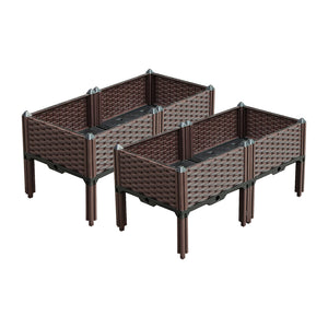 NNEAGS 2X 80cm Raised Planter Box Vegetable Herb Flower Outdoor Plastic Plants Garden Bed with Legs