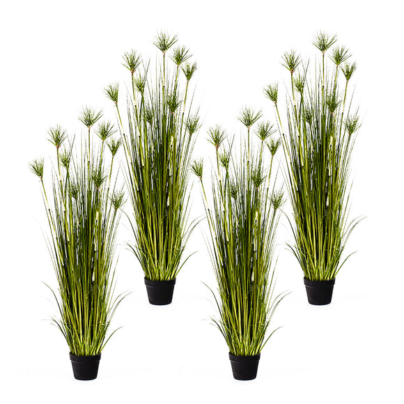 NNEAGS 4X 150cm Green Artificial Indoor Potted Papyrus Plant Tree Fake Simulation Decorative