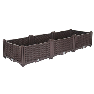 NNEAGS 120cm Raised Planter Box Vegetable Herb Flower Outdoor Plastic Plants Garden Bed