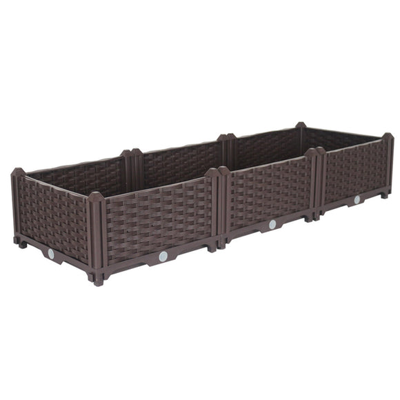 NNEAGS 120cm Raised Planter Box Vegetable Herb Flower Outdoor Plastic Plants Garden Bed