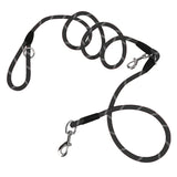 NNEAGS 220cm Multifunction Hands-Free Rope Pet Cat Dog Puppy Double Ended Leash for Walking Training Tracking Obedience Black