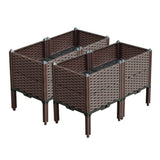 NNEAGS 2X 80cm Raised Planter Box Vegetable Herb Flower Outdoor Plastic Plants Garden Bed with Legs Deepen