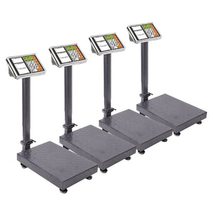 NNEAGS 4X 150kg Electronic Digital Platform Scale Computing Shop Postal Weight Black