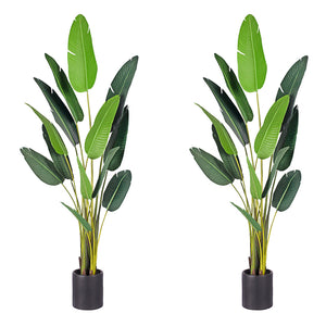 NNEAGS 2X 220cm Artificial Giant Green Birds of Paradise Tree Fake Tropical Indoor Plant Home Office Decor