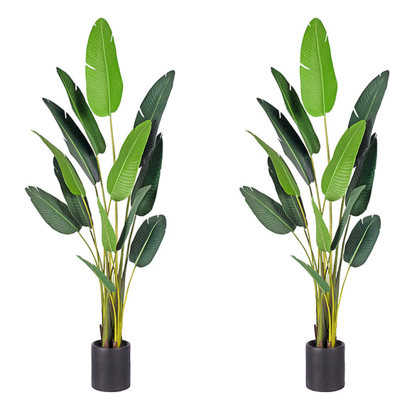 NNEAGS 2X 220cm Artificial Giant Green Birds of Paradise Tree Fake Tropical Indoor Plant Home Office Decor