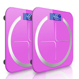 NNEAGS 2X 180kg Glass LCD Digital Fitness Weight Bathroom Body Electronic Scales Pink