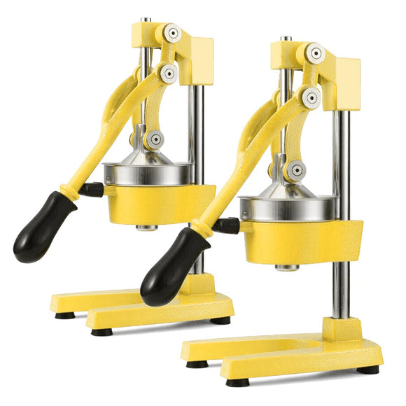 NNEAGS 2X Manual Juicer Hand Press Juice Extractor Squeezer Orange Citrus Yellow
