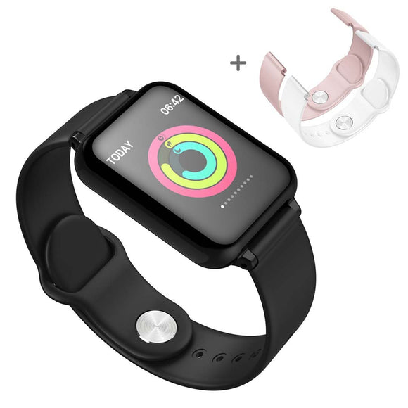 NNEAGS Fitness Smart Watch Heart Rate Monitor With 2X Wrist Band Replacement Strap