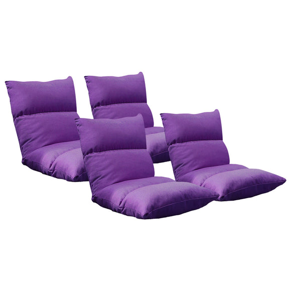 NNEAGS 4X Lounge Floor Recliner Adjustable Lazy Sofa Bed Folding Game Chair Purple