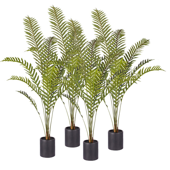 NNEAGS 4X 160cm Green Artificial Indoor Rogue Areca Palm Tree Fake Tropical Plant Home Office Decor
