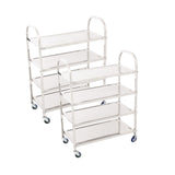 NNEAGS 2X 4 Tier 950x500x1220 Stainless Steel Kitchen Dining Food Cart Trolley Utility