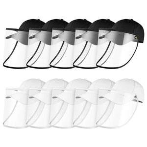 NNEAGS 10X Outdoor Protection Hat Anti-Fog Pollution Dust Protective Cap Full Face HD Shield Cover Adult Black/White