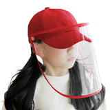 NNEAGS Outdoor Protection Hat Anti-Fog Pollution Dust Protective Cap Full Face HD Shield Cover Kids Red