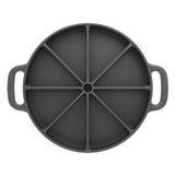NNEAGS 21.5CM Round Cast Iron Baking Wedge Pan Cornbread Cake 8-Slice Baking Dish with Handle