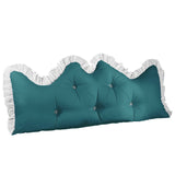 NNEAGS 120cm Blue-Green Princess Bed Pillow Headboard Backrest Bedside Tatami Sofa Cushion with Ruffle Lace Home Decor