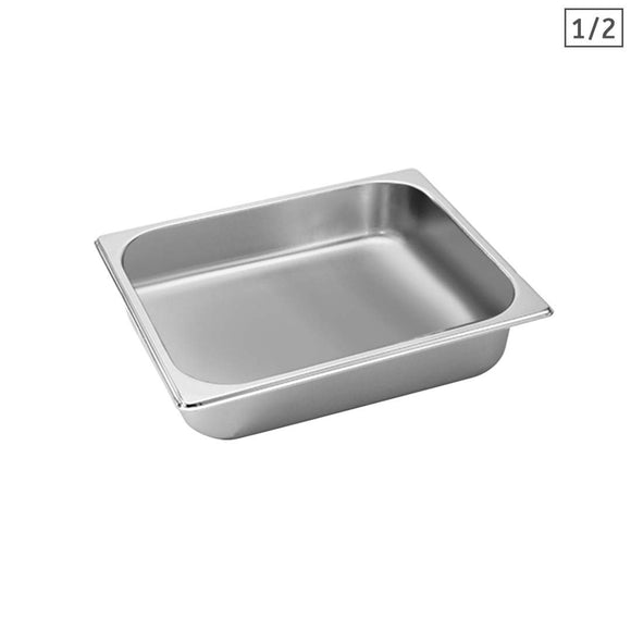 NNEAGS GN Pan Full Size 1/2 GN Pan 6.5cm Deep Stainless Steel Tray