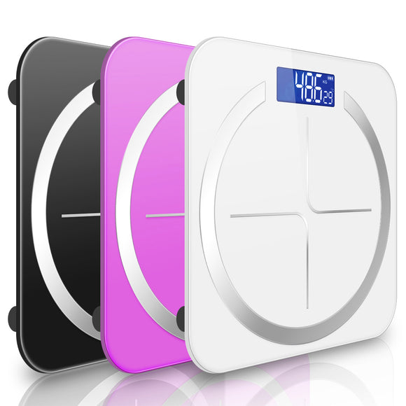 NNEAGS 3X 180kg Glass LCD Digital Fitness Weight Bathroom Body Electronic Scales Black/White/Pink
