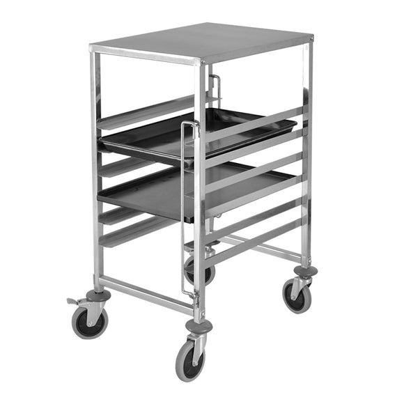 NNEAGS Trolley 7 Tier Stainless Steel Bakery Trolley Suits GN 1/1 Pans with Working Surface