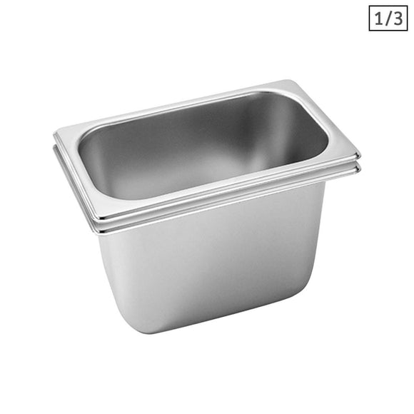 NNEAGS 2X GN Pan Full Size 1/3 GN Pan 20cm Deep Stainless Steel Tray