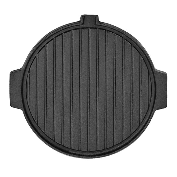 NNEAGS 30CM Round Cast Iron Korean BBQ Grill Plate with Handles and Drip Lip