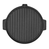 NNEAGS 30CM Round Cast Iron Korean BBQ Grill Plate with Handles and Drip Lip