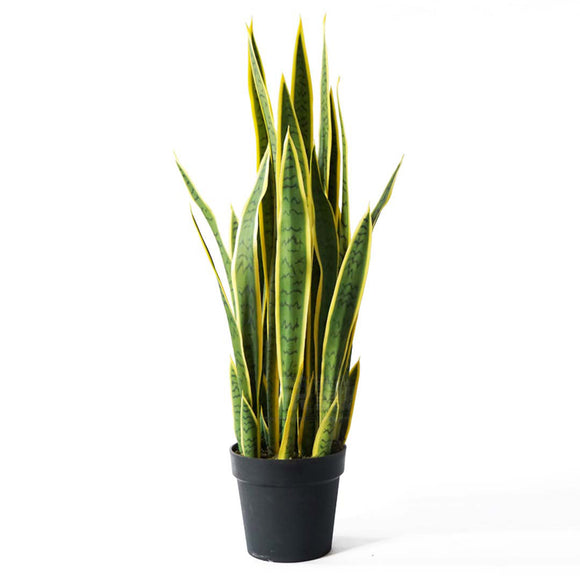 NNEAGS 95cm Artificial Indoor Yellow Edge Tiger Piran Fake Decoration Tree Flower Pot Plant