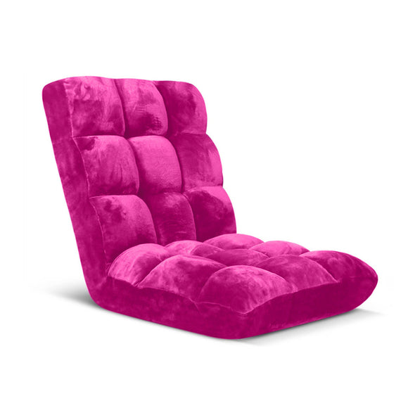 NNEAGS Floor Recliner Folding Lounge Sofa Futon Couch Folding Chair Cushion Pink