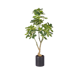 NNEAGS 120cm Artificial Natural Green Schefflera Dwarf Umbrella Tree Fake Tropical Indoor Plant Home Office Decor