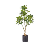 NNEAGS 120cm Artificial Natural Green Schefflera Dwarf Umbrella Tree Fake Tropical Indoor Plant Home Office Decor