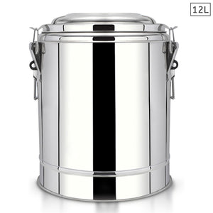 NNEAGS 12L Stainless Steel Insulated Stock Pot Dispenser Hot & Cold Beverage Container
