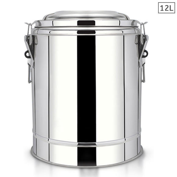NNEAGS 12L Stainless Steel Insulated Stock Pot Dispenser Hot & Cold Beverage Container
