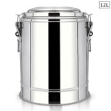 NNEAGS 12L Stainless Steel Insulated Stock Pot Dispenser Hot & Cold Beverage Container