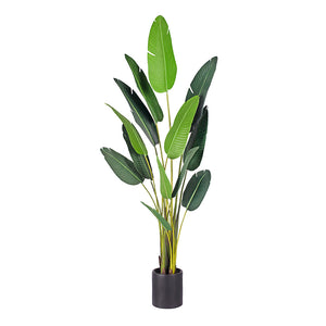 NNEAGS 220cm Artificial Giant Green Birds of Paradise Tree Fake Tropical Indoor Plant Home Office Decor
