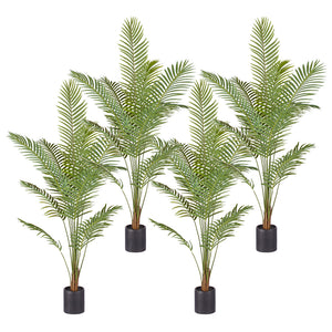 NNEAGS 4X 210cm Green Artificial Indoor Rogue Areca Palm Tree Fake Tropical Plant Home Office Decor