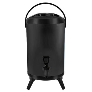 NNEAGS 12L Stainless Steel Insulated Milk Tea Barrel Hot and Cold Beverage Dispenser Container with Faucet Black
