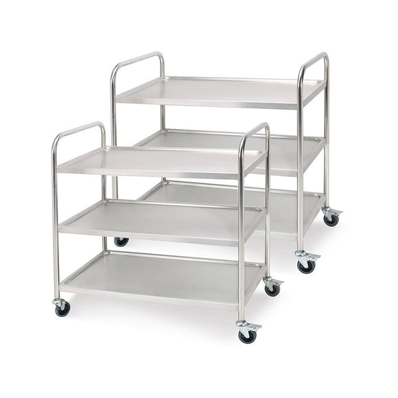 NNEAGS 2X 3 Tier 95x50x95cm Stainless Steel Kitchen Dinning Food Cart Trolley Utility Size Large