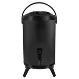 NNEAGS 8L Stainless Steel Insulated Milk Tea Barrel Hot and Cold Beverage Dispenser Container with Faucet Black