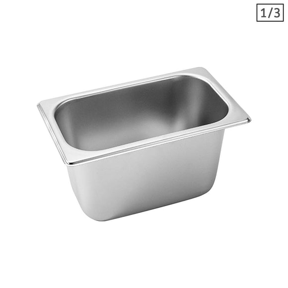 NNEAGS GN Pan Full Size 1/3 GN Pan 15cm Deep Stainless Steel Tray