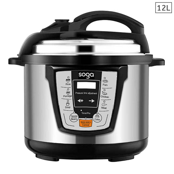 NNEAGS Electric Stainless Steel Pressure Cooker 12L 1600W Multicooker 16
