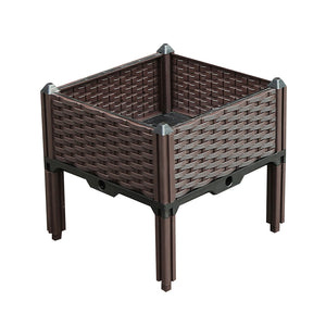 NNEAGS 40cm Raised Planter Box Vegetable Herb Flower Outdoor Plastic Plants Garden Bed with Legs