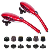 NNEAGS 2X 6 Heads Portable Handheld Massager Soothing Stimulate Blood Flow Shoulder Red