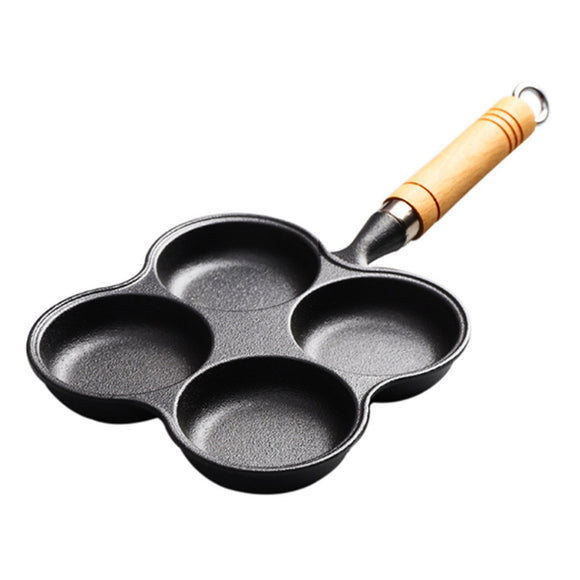 NNEAGS 4 Mold Multi-Portion Cast Iron Breakfast Fried Egg Pancake Omelet Fry Pan