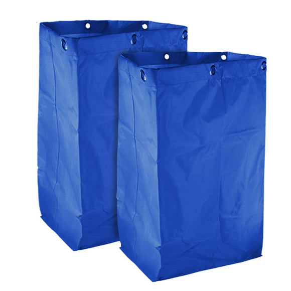 NNEAGS 2X Oxford Waterproof Reusable Janitor Housekeeping Cart Replacement Bag Blue