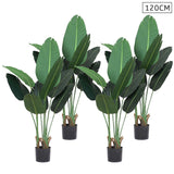 NNEAGS 4X 120cm Artificial Green Indoor Traveler Banana Fake Decoration Tree Flower Pot Plant