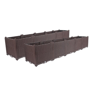NNEAGS 2X 200cm Raised Planter Box Vegetable Herb Flower Outdoor Plastic Plants Garden Bed Deepen