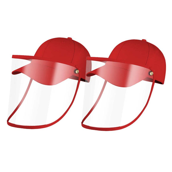 NNEAGS 2X Outdoor Protection Hat Anti-Fog Pollution Dust Protective Cap Full Face HD Shield Cover Kids Red