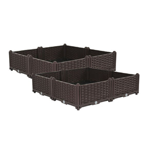 NNEAGS 2X 80cm Raised Planter Box Vegetable Herb Flower Outdoor Plastic Plants Garden Bed