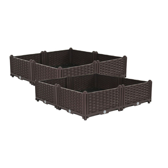 NNEAGS 2X 80cm Raised Planter Box Vegetable Herb Flower Outdoor Plastic Plants Garden Bed