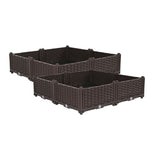 NNEAGS 2X 80cm Raised Planter Box Vegetable Herb Flower Outdoor Plastic Plants Garden Bed