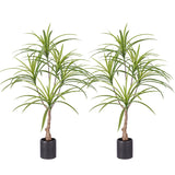 NNEAGS 2X 90cm Artificial Natural Green Dracaena Dragon Tree Fake Tropical Indoor Plant Home Office Decor
